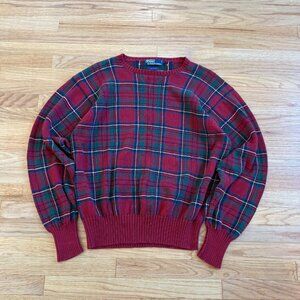 Vintage Polo Ralph Lauren Cotton Plaid Sweater Medium